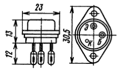 Цоколевка и размеры транзистора П216Б