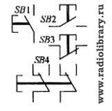 Условное обозначение кнопочных выключателей и переключателей