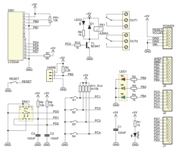 Принципиальная схема модуля Arduino miniLCD