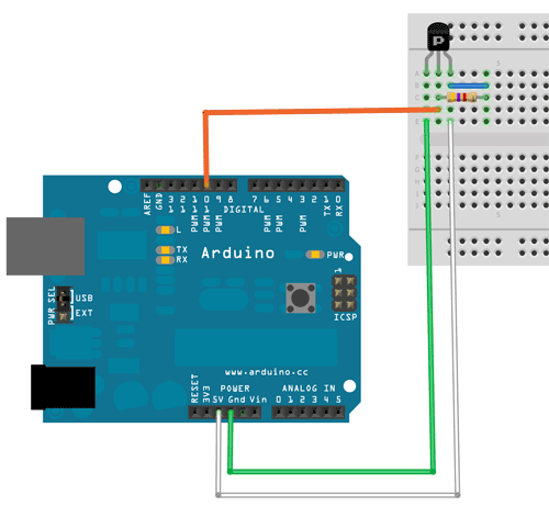Подключение DS18B20 к Arduino