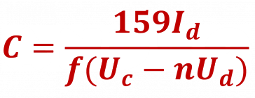 C = 159Id/(f(Uc-nUd))