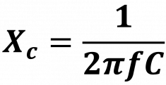 Xc = 1/(2πfC)