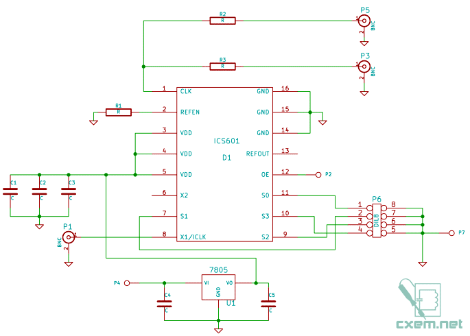 Схема простого умножителя частоты на ICS601-01