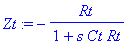 Zt := -Rt/(1 s*Ct*Rt)