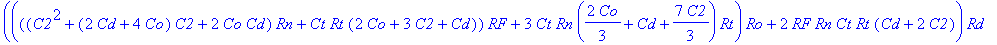 H := (s*C2*Rd*(Ro*Ct*Rt*s Ro Rt)*Rg^3 (Rd*Ro*Ct*Rt*(C2 Cd)*(Rn RF)*s^2 (((C2 Cd)*(Rn RF)*Ro C2*Rt*RF)*Rd Ro*Ct*Rt*(Rn RF))*s Ro*(Rn RF))*Rg^2 Ro*(RF*Rn*Rd*(C2 Cd)*s (Rn RF)*Rd RF*Rn)*(Ct*Rt*s 1)*Rg RF*...