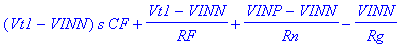 (Vt1-VINN)*s*CF (Vt1-VINN)/RF (VINP-VINN)/Rn-VINN/Rg