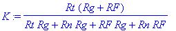 K := Rt*(Rg RF)/(Rt*Rg Rn*Rg RF*Rg Rn*RF)
