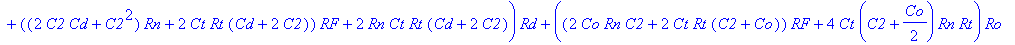 H := (s*C2*Rd*(Ro*Ct*Rt*s Ro Rt)*Rg^3 (Rd*Ro*Ct*Rt*(C2 Cd)*(Rn RF)*s^2 (((C2 Cd)*(Rn RF)*Ro C2*Rt*RF)*Rd Ro*Ct*Rt*(Rn RF))*s Ro*(Rn RF))*Rg^2 Ro*(RF*Rn*Rd*(C2 Cd)*s (Rn RF)*Rd RF*Rn)*(Ct*Rt*s 1)*Rg RF*...
