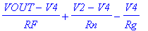 (VOUT-V4)/RF (V2-V4)/Rn-V4/Rg