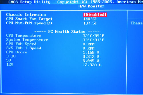 Рис.1 Страница BIOS PC Health