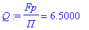 Q := Fp/`П` = 6.5000