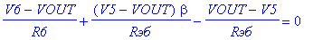 (V6-VOUT)/R6 (V5-VOUT)*beta/`Rэб`-(VOUT-V5)/`Rэб` = 0