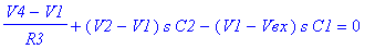 (V4-V1)/R3 (V2-V1)*s*C2-(V1-`Vвх`)*s*C1 = 0