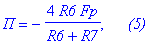 `П` = -4*R6*Fp/(R6 R7), `    (5)`