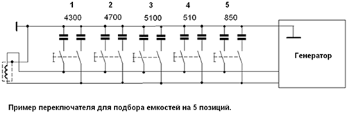 Переключатель для подбора емкостей