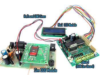 Фото соединения SIM300 и ATmega32
