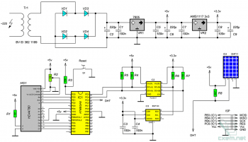 Схема комнатной метеостанции на AVR-микроконтроллере