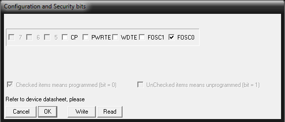 Фьюзы PonyProg2000