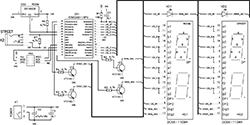 Схема сдвоенного цифрового термометра на ATmega8 и DS18B20