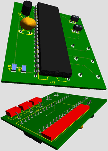 3D вид печатной платы