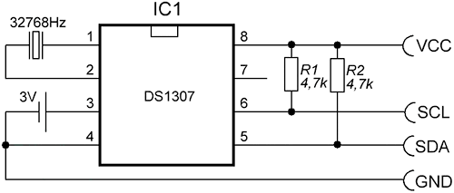 Подключение DS1307
