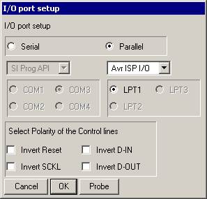 I/O port setup