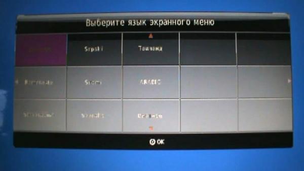 Выбор русского языка отображения