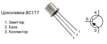 Цоколевка транзистора BC177