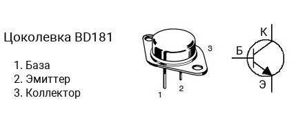 Цоколевка транзистора BD181