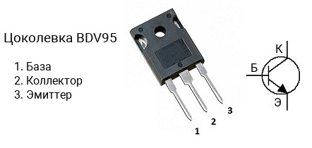 Цоколевка транзистора BDV95