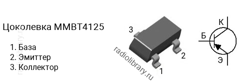 Цоколевка транзистора MMBT4125